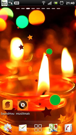 Screenshot dello Schermo Candle sul cellulare e tablet.