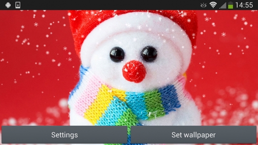 Screenshot dello Schermo Christmas snowman sul cellulare e tablet.