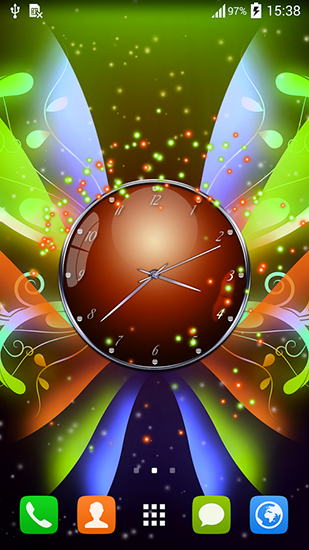 Screenshot dello Schermo Clock with butterflies sul cellulare e tablet.