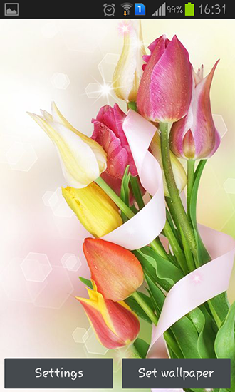 Screenshot dello Schermo Colorful tulips sul cellulare e tablet.