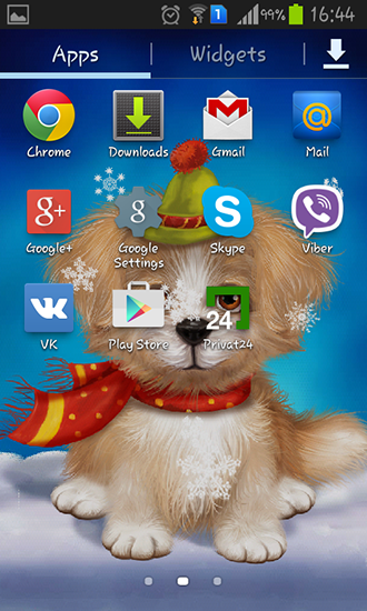 Screenshot dello Schermo Cute puppy sul cellulare e tablet.
