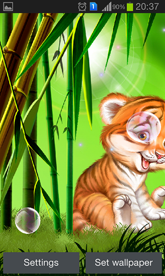 Screenshot dello Schermo Cute tiger cub sul cellulare e tablet.
