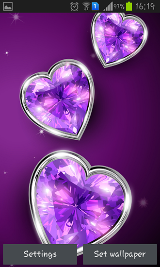 Screenshot dello Schermo Diamond hearts sul cellulare e tablet.
