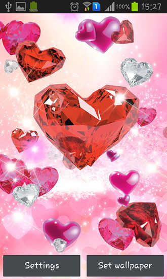 Screenshot dello Schermo Diamond hearts by Live wallpaper HQ sul cellulare e tablet.