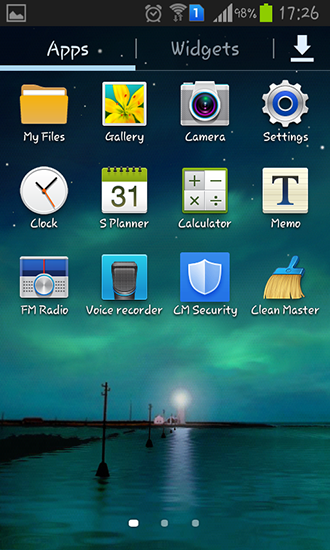 Screenshot dello Schermo Dynamic Aurora sul cellulare e tablet.