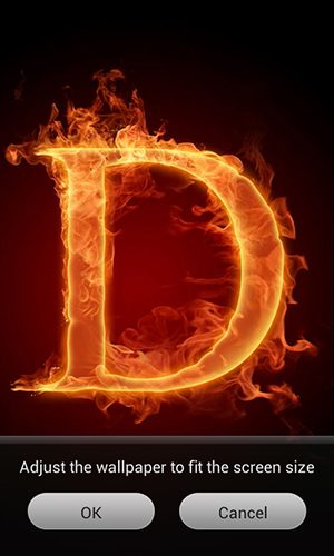 Screenshot dello Schermo Fire letter 3D sul cellulare e tablet.