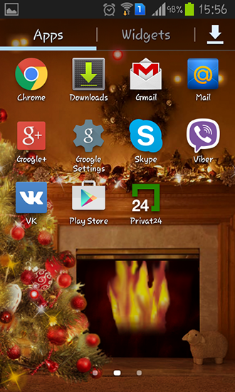 Screenshot dello Schermo Fireplace New Year 2015 sul cellulare e tablet.