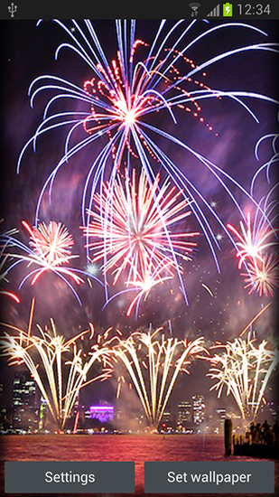 Screenshot dello Schermo Fireworks sul cellulare e tablet.