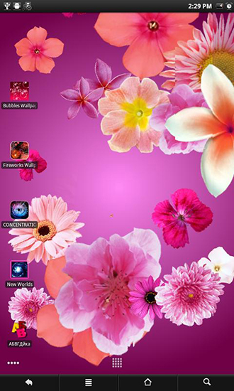 Screenshot dello Schermo Flowers live wallpaper sul cellulare e tablet.