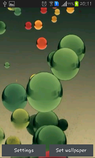 Screenshot dello Schermo Flying colored balls sul cellulare e tablet.