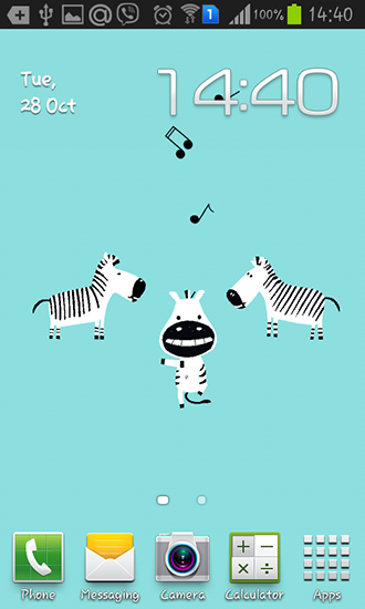 Screenshot dello Schermo Funny zebra sul cellulare e tablet.