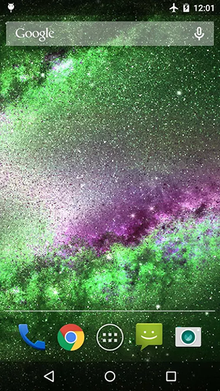 Screenshot dello Schermo Galaxy dust sul cellulare e tablet.