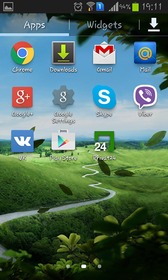 Screenshot dello Schermo Galaxy S4: Nature sul cellulare e tablet.