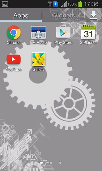 Screenshot dello Schermo Gears sul cellulare e tablet.