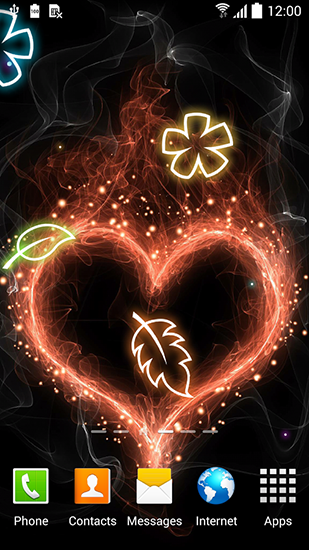 Screenshot dello Schermo Glowing flowers sul cellulare e tablet.