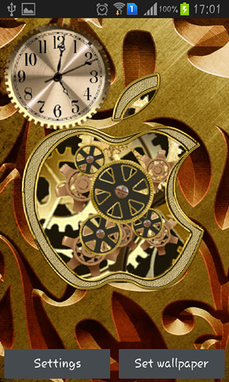 Screenshot dello Schermo Golden apple clock sul cellulare e tablet.