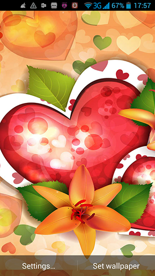 Screenshot dello Schermo Hearts of love sul cellulare e tablet.