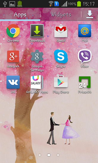Screenshot dello Schermo Love tree sul cellulare e tablet.