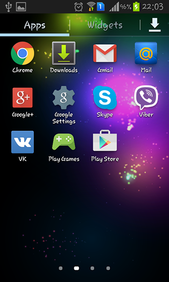 Screenshot dello Schermo Mega particles sul cellulare e tablet.