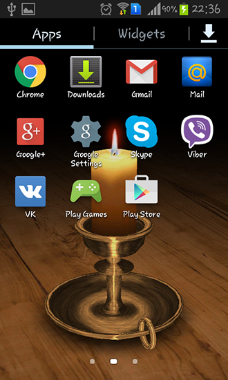 Screenshot dello Schermo Melting candle 3D sul cellulare e tablet.