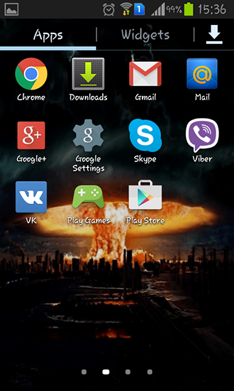 Screenshot dello Schermo Mushroom cloud sul cellulare e tablet.