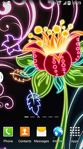 Neon flowers by Live Wallpapers 3D