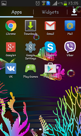Screenshot dello Schermo Neon fish sul cellulare e tablet.