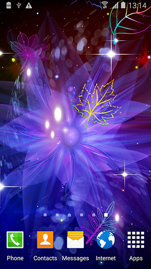 Screenshot dello Schermo Neon leaf fall sul cellulare e tablet.