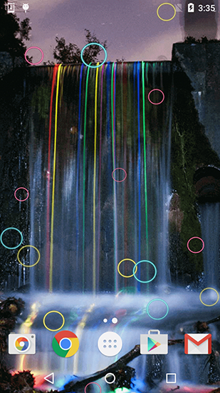 Screenshot dello Schermo Neon waterfalls sul cellulare e tablet.