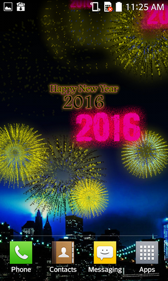 Screenshot dello Schermo New Year fireworks 2016 sul cellulare e tablet.