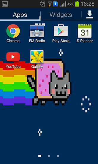 Screenshot dello Schermo Nyan cat sul cellulare e tablet.