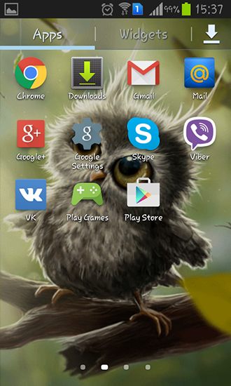 Screenshot dello Schermo Owl chick sul cellulare e tablet.