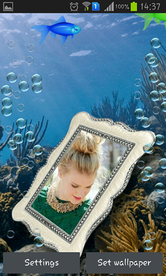 Screenshot dello Schermo Photo aquarium sul cellulare e tablet.