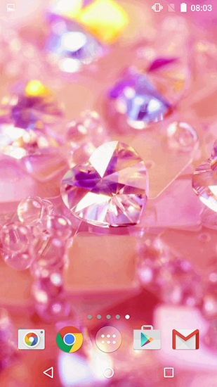 Screenshot dello Schermo Pink diamonds sul cellulare e tablet.