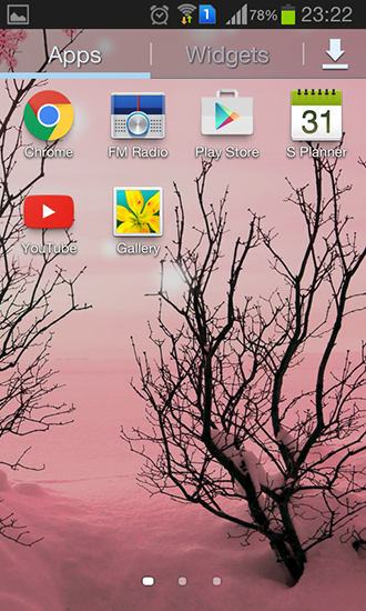 Screenshot dello Schermo Pink winter sul cellulare e tablet.