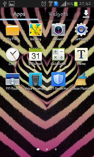 Screenshot dello Schermo Pink zebra sul cellulare e tablet.