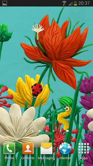 Screenshot dello Schermo Plasticine spring flowers sul cellulare e tablet.