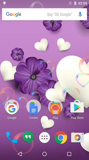Screenshot dello Schermo Purple and pink love sul cellulare e tablet.