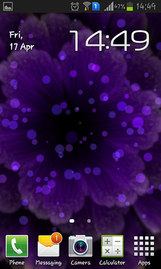 Screenshot dello Schermo Purple flower sul cellulare e tablet.
