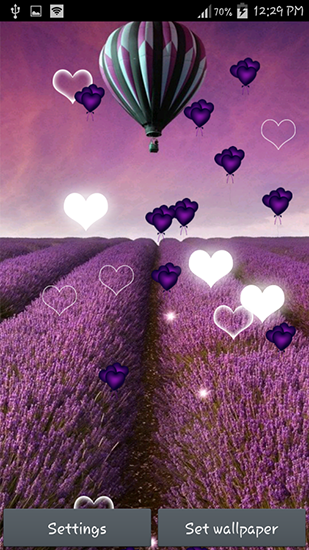 Screenshot dello Schermo Purple heart sul cellulare e tablet.