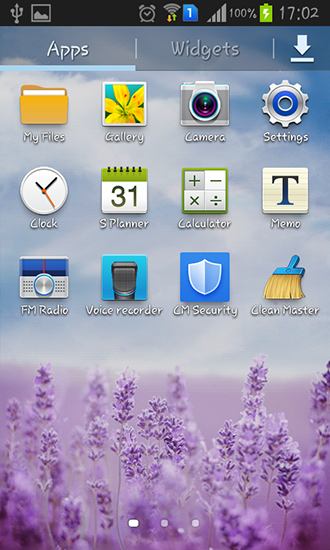 Screenshot dello Schermo Purple lavender sul cellulare e tablet.