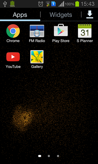 Screenshot dello Schermo Radiant particles sul cellulare e tablet.