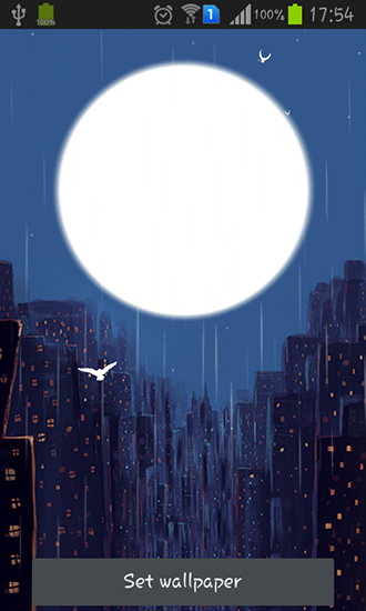 Screenshot dello Schermo Rainy night sul cellulare e tablet.