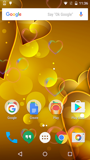 Screenshot dello Schermo Red and gold love sul cellulare e tablet.