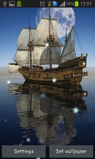 Screenshot dello Schermo Sailing ship sul cellulare e tablet.