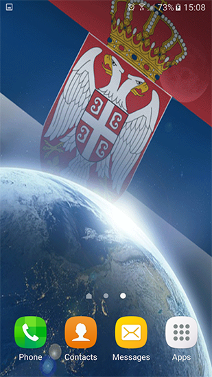 Screenshot dello Schermo Serbian Flag 3D sul cellulare e tablet.