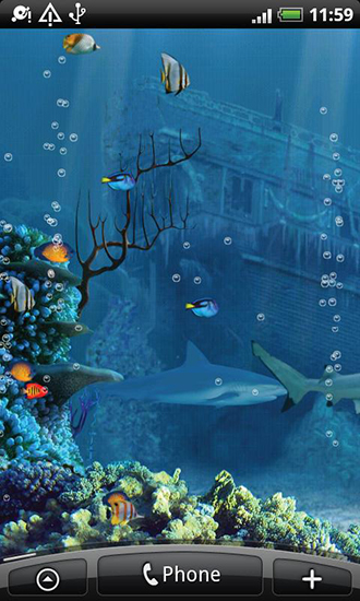 Screenshot dello Schermo Shark reef sul cellulare e tablet.