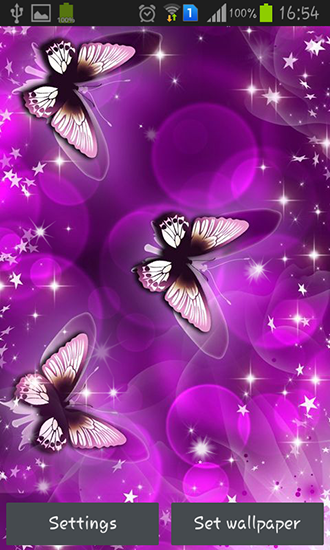 Screenshot dello Schermo Shiny butterfly sul cellulare e tablet.