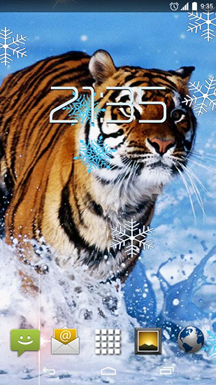Screenshot dello Schermo Snow tiger sul cellulare e tablet.