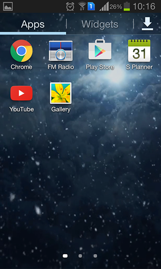 Screenshot dello Schermo Snowfall night sul cellulare e tablet.